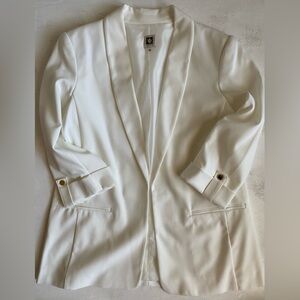 Anne Klein White Open-Front Blazer